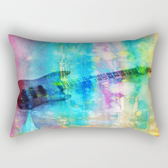 Rainbow Guitar Rectangular Pillow