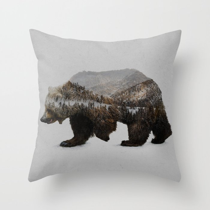 The Kodiak Brown Bear Throw Pillow