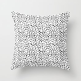 Dalmatian Brush Stroke Pattern Polka Dots Throw Pillow