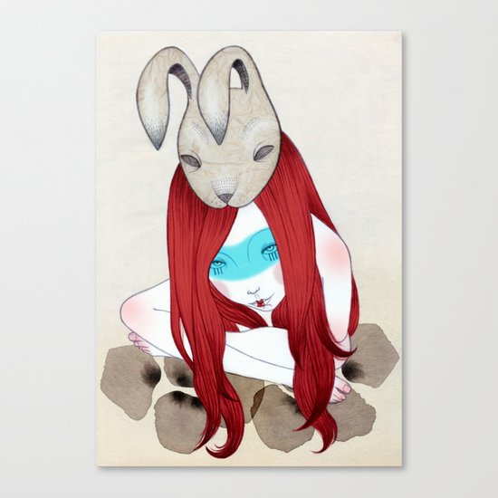 rabbit mask Canvas Print