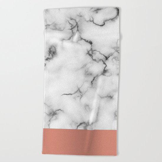 Marble & copper Beach Towel