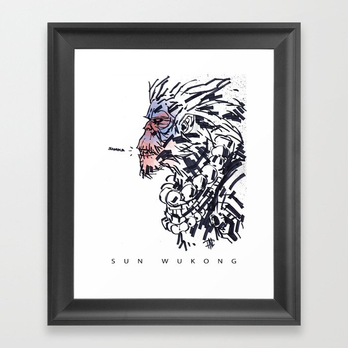 Sun Wukong The Monkey King Framed Art Print By Paul Lucido Society6 Sun Wukong The Monkey King Framed Art Print By Paul Lucido Society6
