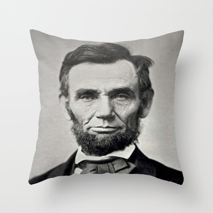 Portrait of Abraham Lincoln by Alexander Gardner Throw Pillow