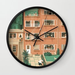 Hitchcock's Rear Window Wall Clock | Mystery, Alfred, Buildings, Detective, Window, Filmposter, Painting, Hollywood, Set, Cult 