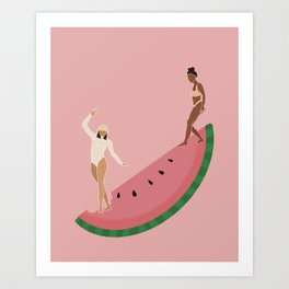 Watermelon Surf Art Print