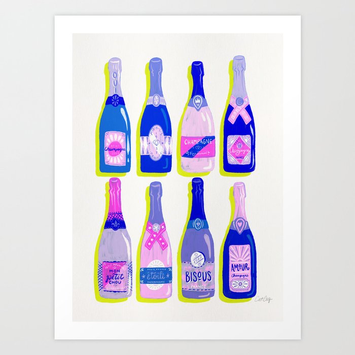 French Champagne Collection – Indigo Art Print