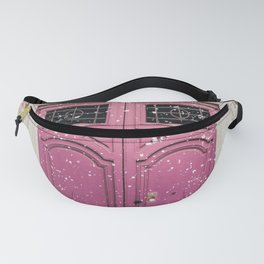 Romantic Pink Door Snowy Photography Fanny Pack
