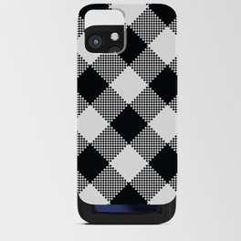 Black & White Large Diagonal Gingham Pattern iPhone Card Case