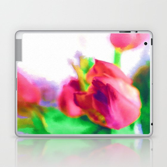 Harborough Tulips - Watercolour Paiting Laptop & iPad Skin