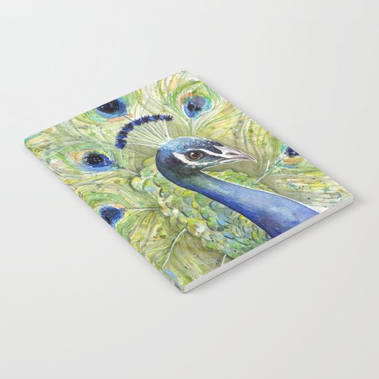 Peacock Watercolor Painting | Exotic Birds Notebook