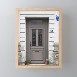 The brown door nr. 16 - French frontdoor - loire valley street and travel photography Framed Mini Art Print