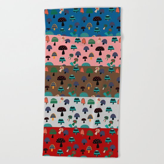 Mushroom patchwork Beach Towel