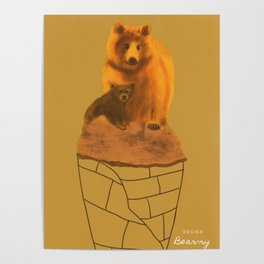 Brown Bear-ry Ice cream Poster
