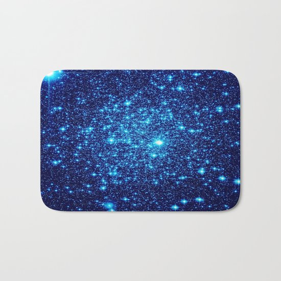 Vivid Blue gALaxY Stars Bath Mat