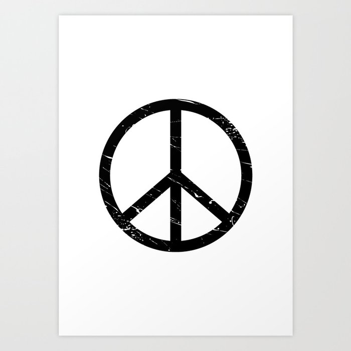 Splatter Peace Sign Art Print by Wall Threads | Society6