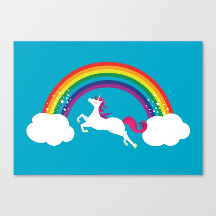 Unicorn Rainbow in the Sky Canvas Print