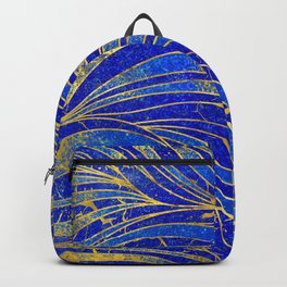 Lapis Lazuli and gold vaves pattern Backpack | Gem, Golden, Luxury, Graphicdesign, Geode, Lapuslazuli, Marble, Gold, Mineral, Bluestone 