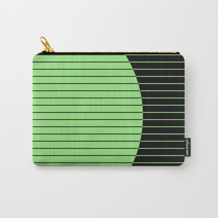 Opposites Attract (Abstract, green and black, geometric design) Carry-All Pouch