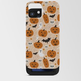 Pumpkin Party on Beige iPhone Card Case