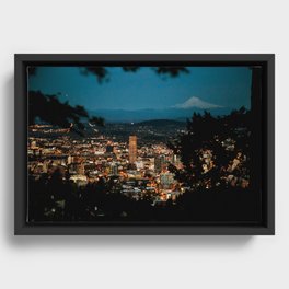 Portland Skyline Framed Canvas