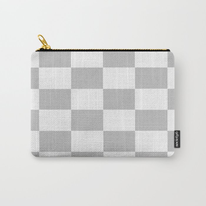 Gray & White Checkerboard Carry-All Pouch