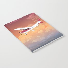Cessna Flying Through Clouds Notebook