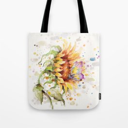 Hand In Hand (Butterfly & Sunflower) Tote Bag