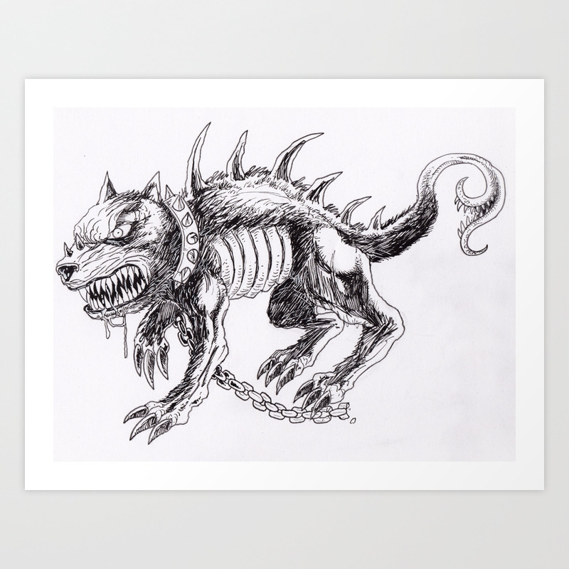 Demon Dog Concept Illustration Art Print Art Print By Waynetully Society6