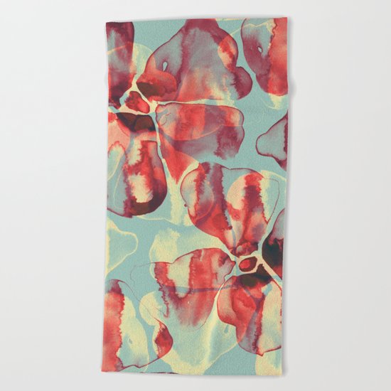 Ink Flowers Beach Towel