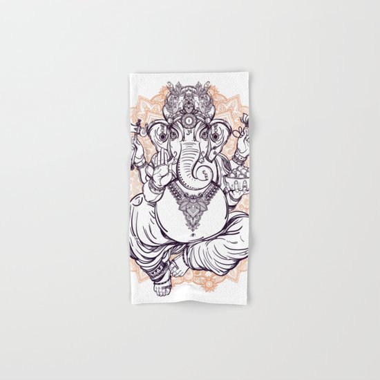 Lord Ganesha on Mandala Hand & Bath Towel