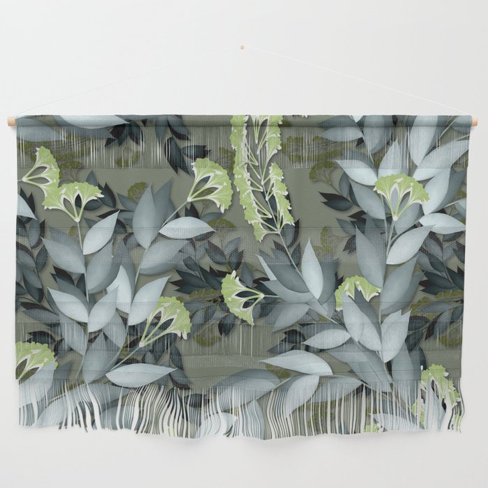 Green & Grey Color Floral & Funar Design  Wall Hanging