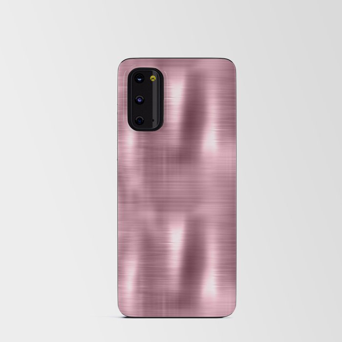 Pink Brushed Metallic Texture Android Card Case