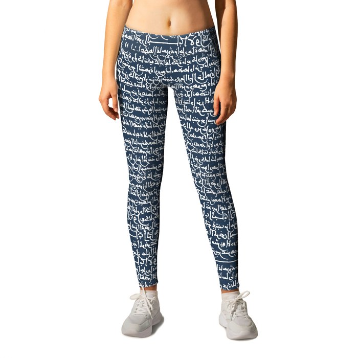 Ancient Arabic // Navy Blue Leggings