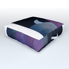 Night Cat Outdoor Floor Cushion | Moon, Purplecat, Night, Graphicdesign, Stars, Cartoon, Digital, Cat, Watercolor 