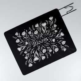 Bloom - Black and White Picnic Blanket
