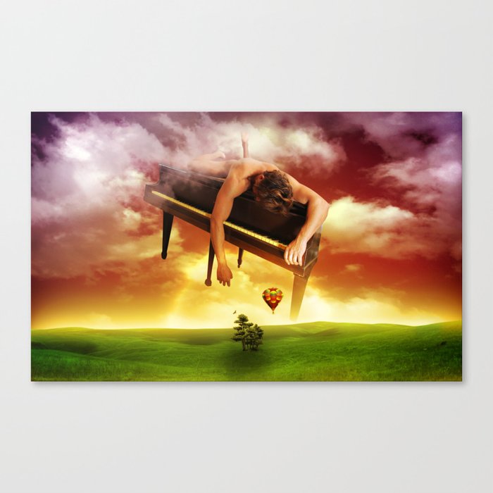 music piano artistic nude Canvas Print