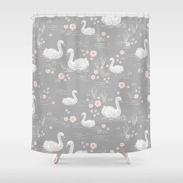 Swans Painting Cute Girly Trend Cell Phone Case With Pattern Swans Painting Cute Girly Trend Cell Phone Case With Pattern Fls Hand Painted Shower Curtain