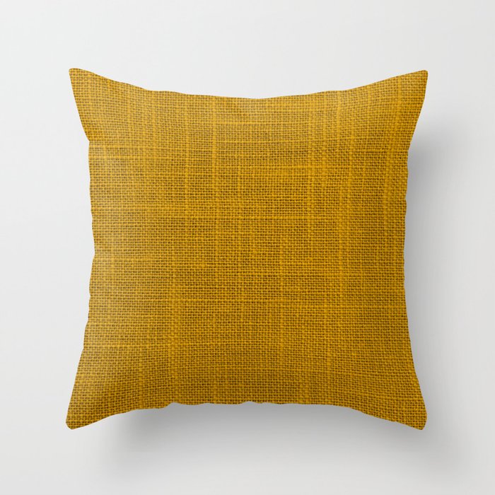 Mustard yellow texture textle pattern Throw Pillow