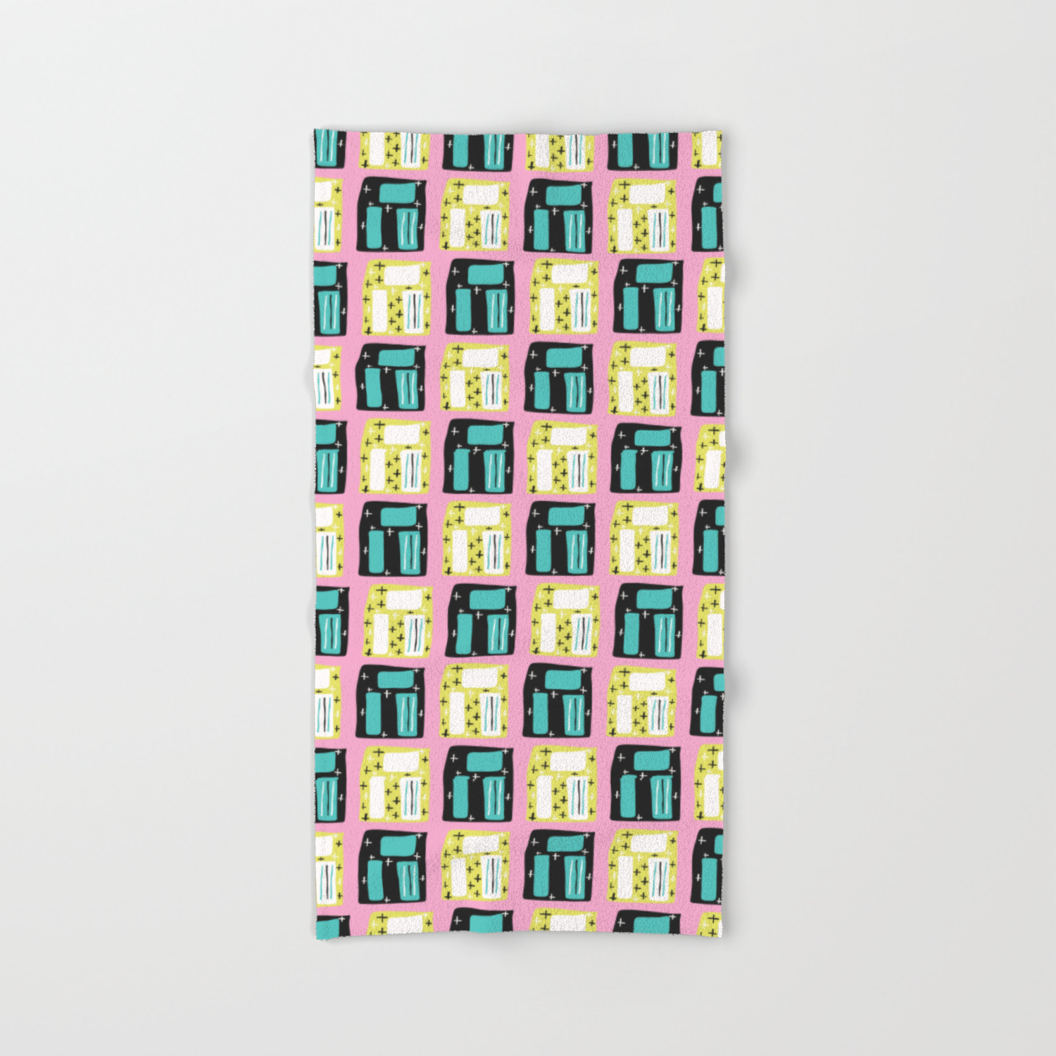 Memphis Style Geo Sketchy Abstract Seamless Vector Pattern Drawn Pop Art Hand Bath Towel By Limolida Society6