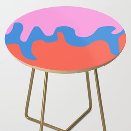 Viscous - Pink Blue Colourful Abstract Art Pattern Design Side Table