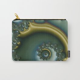 spiral art -h- Carry-All Pouch | Modern, Green, Elegance, Pattern, Gold, Pattertime, Graphicdesign, Digital 