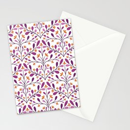 Purple white petal flower pattern Stationery Cards