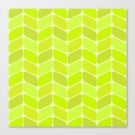 Vintage Diagonal Rectangles Chartreuse Canvas Print