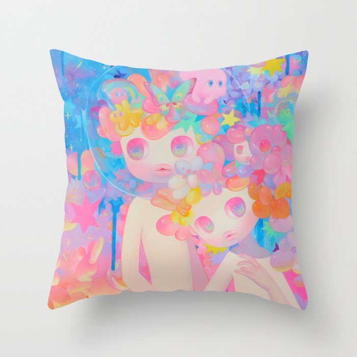 'Sunset' colorful warm art Throw Pillow