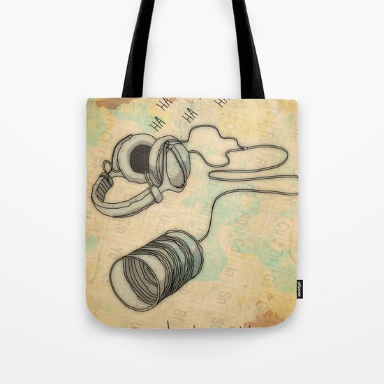 canned laughter _ head phones Tote Bag