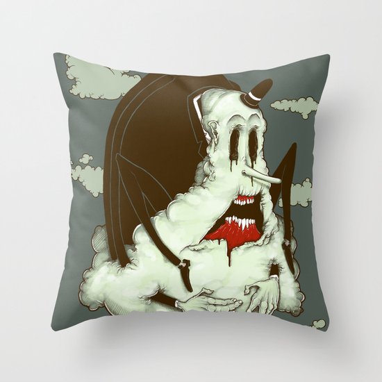 Creep Cloud Face Melt Throw Pillow