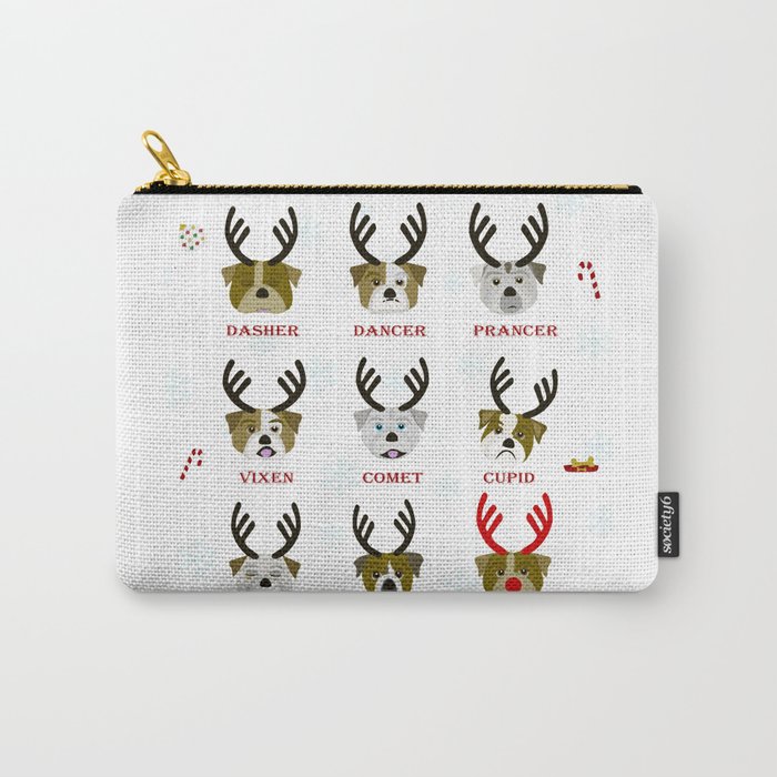 Bulldog Reindeers - Rudolph too Carry-All Pouch