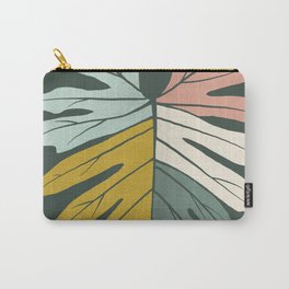 Midcentury Tropical Leaves Carry-All Pouch