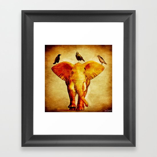 Perch of ravens Framed Art Print
