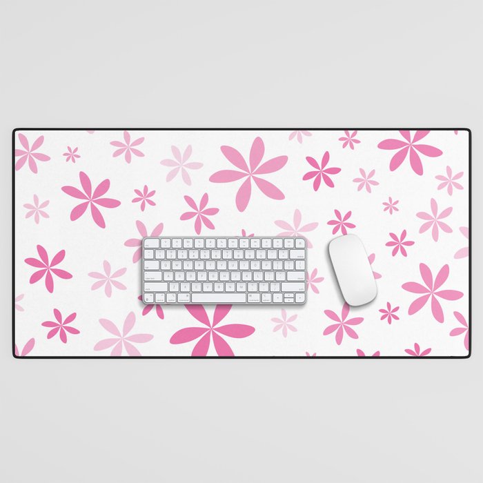Daisy Doodle Pink Desk Mat